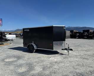 Thumbnail Photo of 2026 Royal Cargo 5x10 Cargo Enclosed Trailer V Nose Barn Doors Black