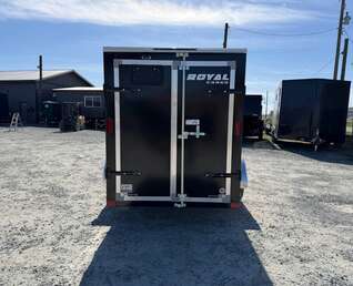 Thumbnail Photo of 2026 Royal Cargo 5x10 Cargo Enclosed Trailer V Nose Barn Doors Black