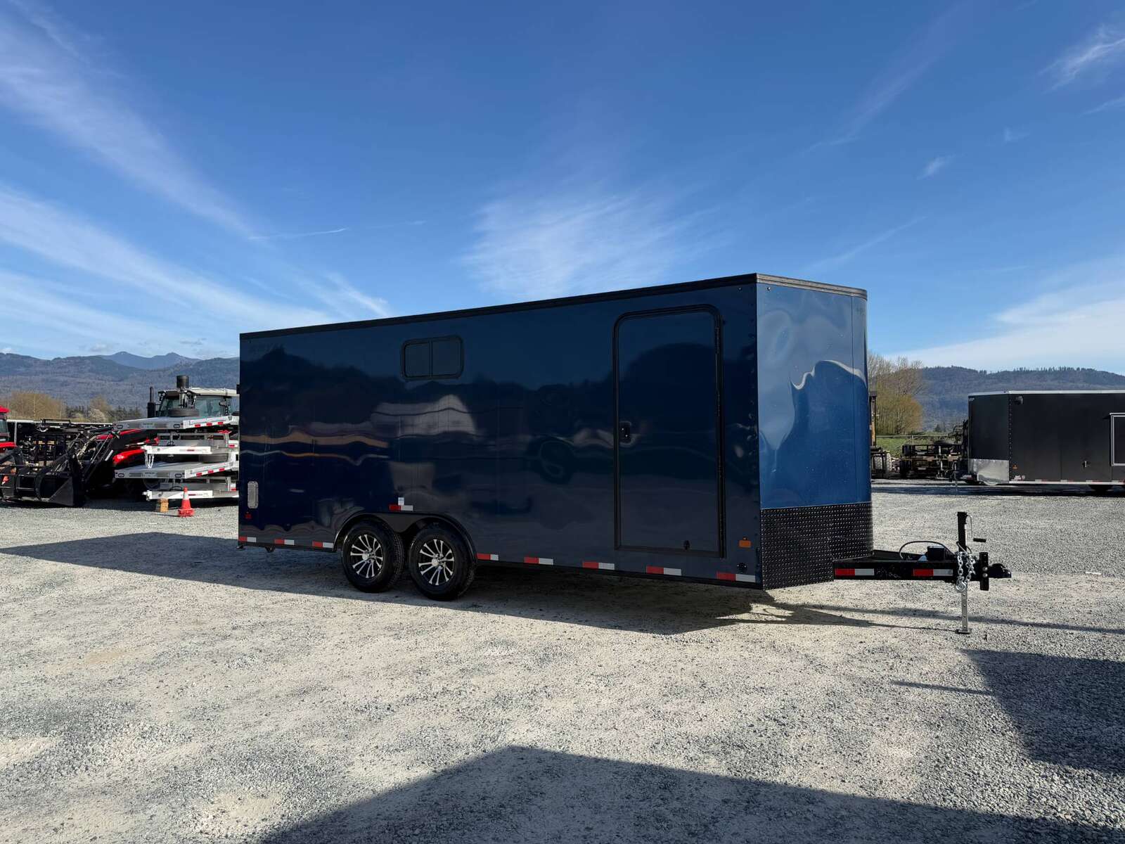 Photo of 2026 Royal 8.5x20 V Nose Cargo Enclosed Trailer Camping Package Blue w/ Blackout Pkg, Insulated, Ramp Door, White Walls, 2x Windows & More!