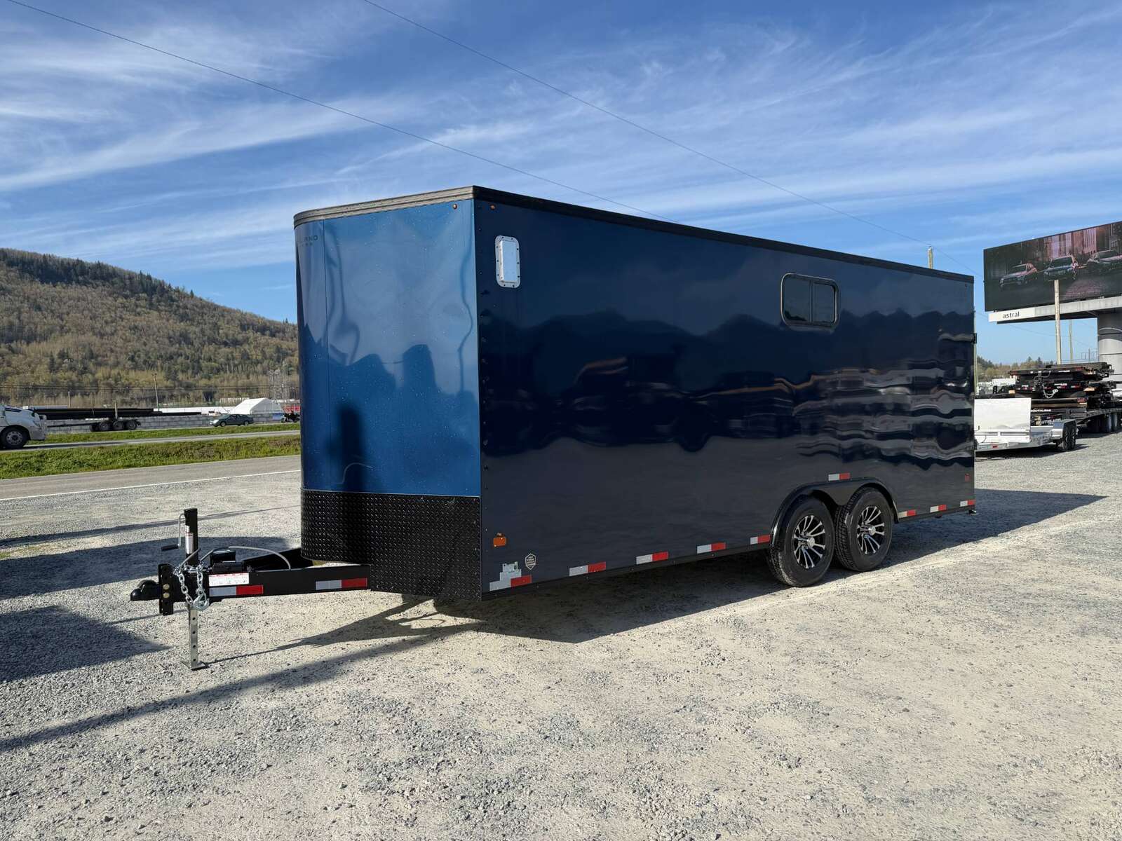 Photo of 2026 Royal 8.5x20 V Nose Cargo Enclosed Trailer Camping Package Blue w/ Blackout Pkg, Insulated, Ramp Door, White Walls, 2x Windows & More!
