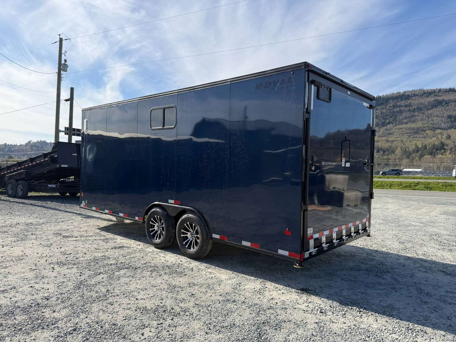 Photo of 2026 Royal 8.5x20 V Nose Cargo Enclosed Trailer Camping Package Blue w/ Blackout Pkg, Insulated, Ramp Door, White Walls, 2x Windows & More!