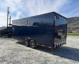 Thumbnail Photo of 2026 Royal 8.5x20 V Nose Cargo Enclosed Trailer Camping Package Blue w/ Blackout Pkg, Insulated, Ramp Door, White Walls, 2x Windows & More!