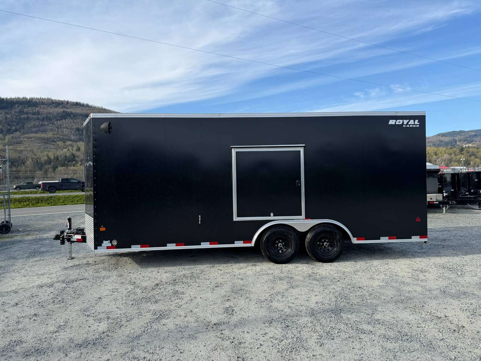 Photo of 2026 Royal Cargo 8.5x20 SIDE ESCAPE DOOR +V Nose 11,400lb Cargo / Enclosed Trailer Car Hauler Extra Height Ramp Door Black (GSR)
