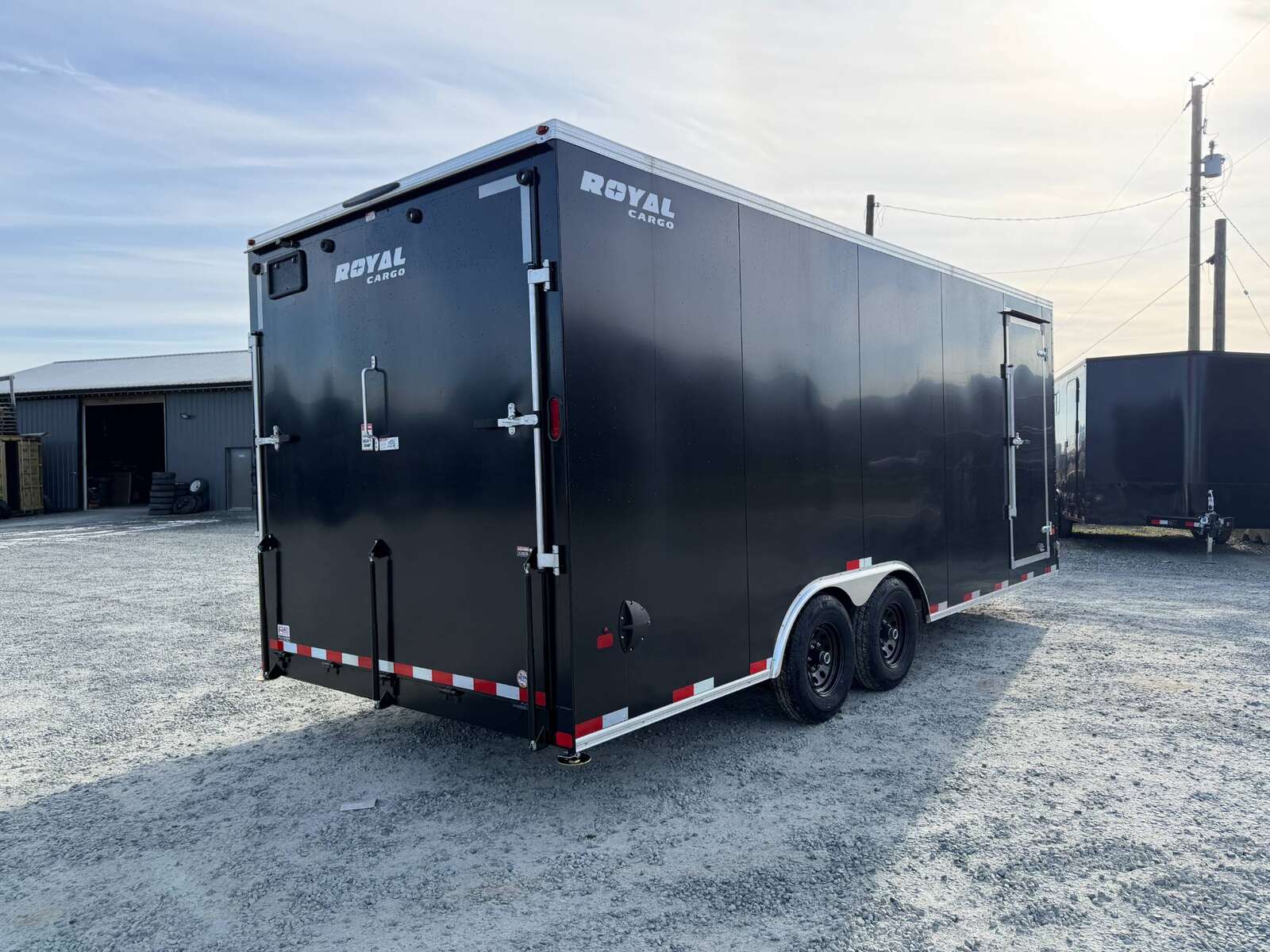 Photo of 2026 Royal Cargo 8.5x20 SIDE ESCAPE DOOR +V Nose 11,400lb Cargo / Enclosed Trailer Car Hauler Extra Height Ramp Door Black (GSR)
