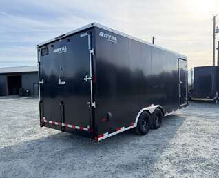 Thumbnail Photo of 2026 Royal Cargo 8.5x20 SIDE ESCAPE DOOR +V Nose 11,400lb Cargo / Enclosed Trailer Car Hauler Extra Height Ramp Door Black (GSR)