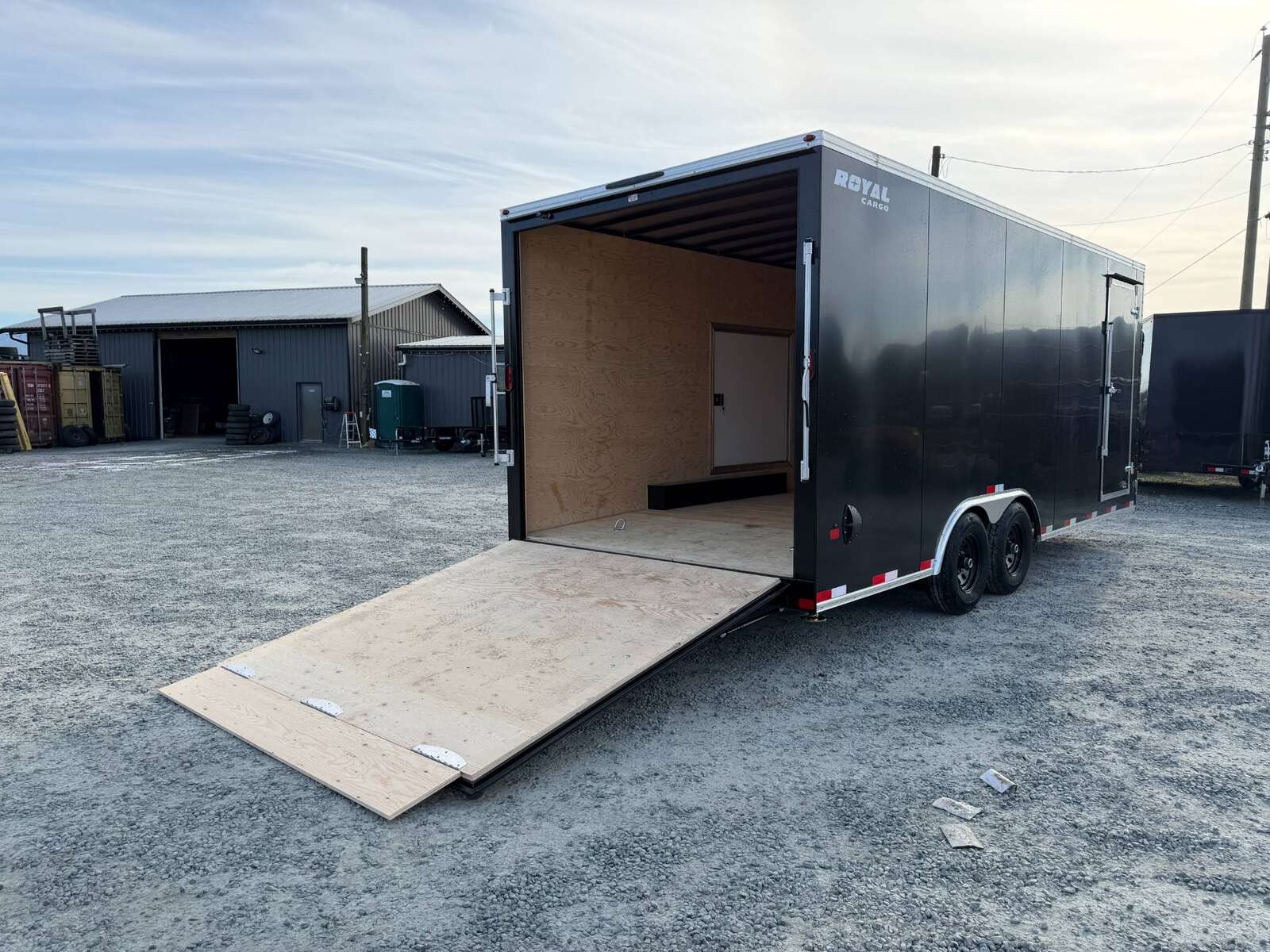 Photo of 2026 Royal Cargo 8.5x20 SIDE ESCAPE DOOR +V Nose 11,400lb Cargo / Enclosed Trailer Car Hauler Extra Height Ramp Door Black (GSR)