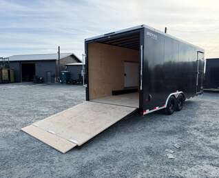 Thumbnail Photo of 2026 Royal Cargo 8.5x20 SIDE ESCAPE DOOR +V Nose 11,400lb Cargo / Enclosed Trailer Car Hauler Extra Height Ramp Door Black (GSR)
