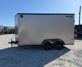 Thumbnail Photo of 2026 Royal Cargo 7X14 V Nose 7700LB GVW RAMP DOOR Pewter w/ Blackout Package Enclosed Cargo Trailer Extra Tall (GSR)