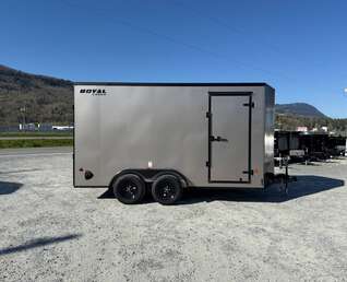Thumbnail Photo of 2026 Royal Cargo 7X14 V Nose 7700LB GVW RAMP DOOR Pewter w/ Blackout Package Enclosed Cargo Trailer Extra Tall (GSR)