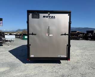 Thumbnail Photo of 2026 Royal Cargo 7X14 V Nose 7700LB GVW RAMP DOOR Pewter w/ Blackout Package Enclosed Cargo Trailer Extra Tall (GSR)