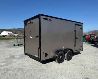 Thumbnail Photo of 2026 Royal Cargo 7X14 V Nose 7700LB GVW RAMP DOOR Pewter w/ Blackout Package Enclosed Cargo Trailer Extra Tall (GSR)