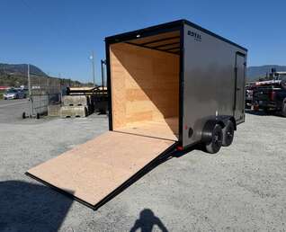 Thumbnail Photo of 2026 Royal Cargo 7X14 V Nose 7700LB GVW RAMP DOOR Pewter w/ Blackout Package Enclosed Cargo Trailer Extra Tall (GSR)