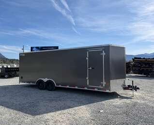 Thumbnail Photo of 2026 Royal Cargo 8.5x24 V Nose Car Hauler Cargo / Enclosed Trailer w/ Side Escape Door 11,400lb GVW Charcoal Grey Ramp Door Extra Height