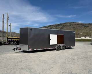 Thumbnail Photo of 2026 Royal Cargo 8.5x24 V Nose Car Hauler Cargo / Enclosed Trailer w/ Side Escape Door 11,400lb GVW Charcoal Grey Ramp Door Extra Height