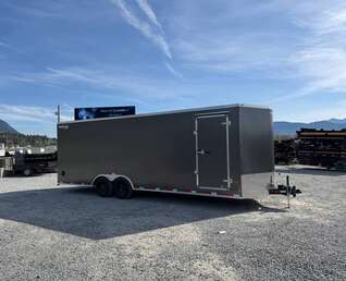 Thumbnail Photo of 2026 Royal Cargo 8.5x24 V Nose Car Hauler Cargo / Enclosed Trailer w/ Side Escape Door 11,400lb GVW Charcoal Grey Ramp Door Extra Height