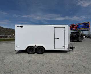 Thumbnail Photo of 2026 Royal 7.5X16 V-NOSE RAMP DOOR EXTRA HEIGHT Cargo / Enclosed Trailer White 7700lb GVW (GSR)