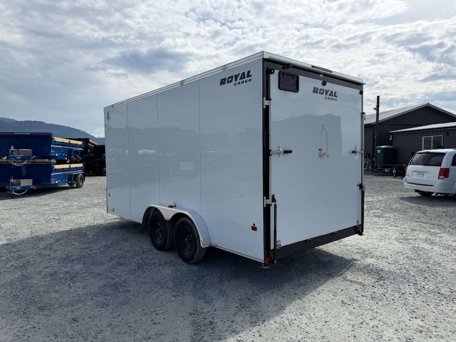 Photo of 2026 Royal 7.5X16 V-NOSE RAMP DOOR EXTRA HEIGHT Cargo / Enclosed Trailer White 7700lb GVW (GSR)