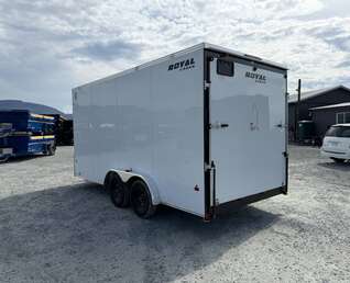Thumbnail Photo of 2026 Royal 7.5X16 V-NOSE RAMP DOOR EXTRA HEIGHT Cargo / Enclosed Trailer White 7700lb GVW (GSR)
