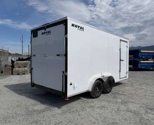 Thumbnail Photo of 2026 Royal 7.5X16 V-NOSE RAMP DOOR EXTRA HEIGHT Cargo / Enclosed Trailer White 7700lb GVW (GSR)