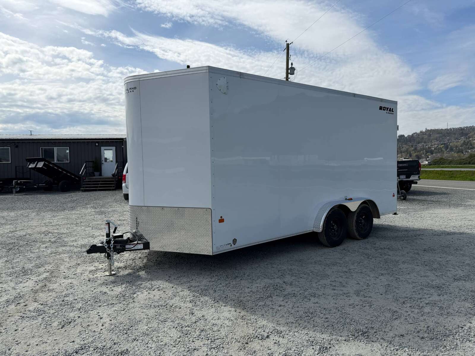 Photo of 2026 Royal 7.5X16 V-NOSE RAMP DOOR EXTRA HEIGHT Cargo / Enclosed Trailer White 7700lb GVW (GSR)