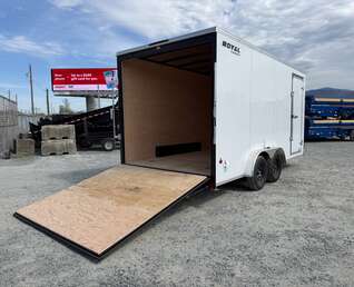 Thumbnail Photo of 2026 Royal 7.5X16 V-NOSE RAMP DOOR EXTRA HEIGHT Cargo / Enclosed Trailer White 7700lb GVW (GSR)
