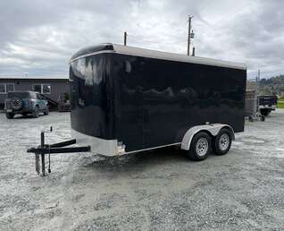 Thumbnail Photo of Pre Owned Used 2017 TNT 7x14 Cargo Enclosed Trailer 5000lbs GVW Black w/ Rear Barn Doors