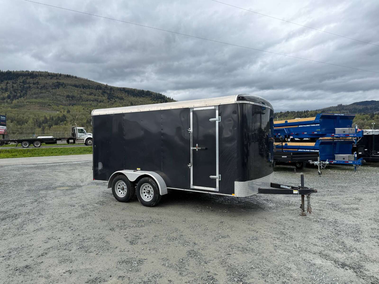 Photo of Pre Owned Used 2017 TNT 7x14 Cargo Enclosed Trailer 5000lbs GVW Black w/ Rear Barn Doors