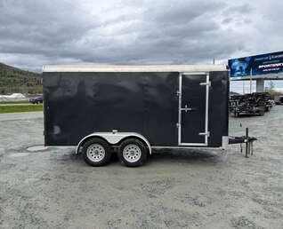 Thumbnail Photo of Pre Owned Used 2017 TNT 7x14 Cargo Enclosed Trailer 5000lbs GVW Black w/ Rear Barn Doors