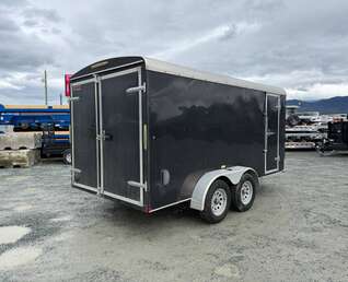 Thumbnail Photo of Pre Owned Used 2017 TNT 7x14 Cargo Enclosed Trailer 5000lbs GVW Black w/ Rear Barn Doors