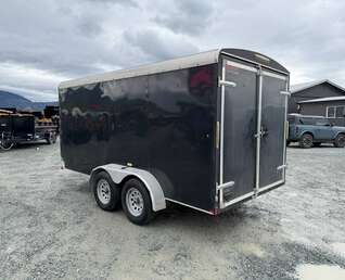 Thumbnail Photo of Pre Owned Used 2017 TNT 7x14 Cargo Enclosed Trailer 5000lbs GVW Black w/ Rear Barn Doors