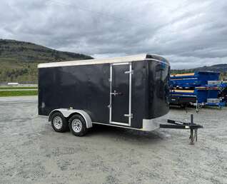 Thumbnail Photo of Pre Owned Used 2017 TNT 7x14 Cargo Enclosed Trailer 5000lbs GVW Black w/ Rear Barn Doors