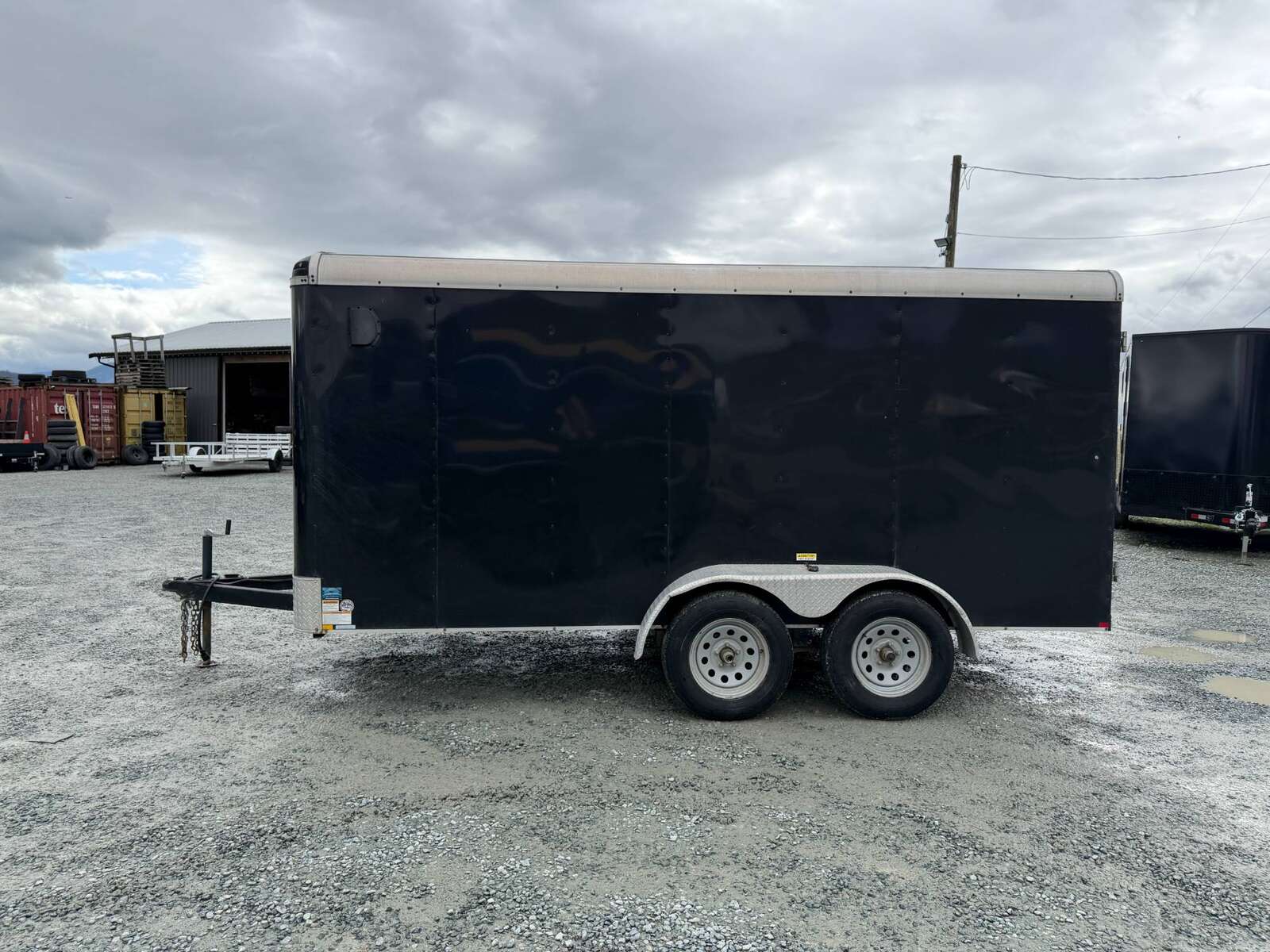 Photo of Pre Owned Used 2017 TNT 7x14 Cargo Enclosed Trailer 5000lbs GVW Black w/ Rear Barn Doors