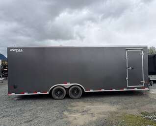 Thumbnail Photo of **SCRATCH SALE** 2026 Royal Cargo 8.5x24 V Nose Car Hauler Cargo / Enclosed Trailer 11,400lb GVW Charcoal Grey Ramp Door Extra Height (GSR)