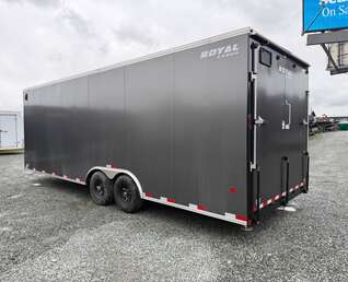 Thumbnail Photo of **SCRATCH SALE** 2026 Royal Cargo 8.5x24 V Nose Car Hauler Cargo / Enclosed Trailer 11,400lb GVW Charcoal Grey Ramp Door Extra Height (GSR)