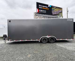 Thumbnail Photo of **SCRATCH SALE** 2026 Royal Cargo 8.5x24 V Nose Car Hauler Cargo / Enclosed Trailer 11,400lb GVW Charcoal Grey Ramp Door Extra Height (GSR)