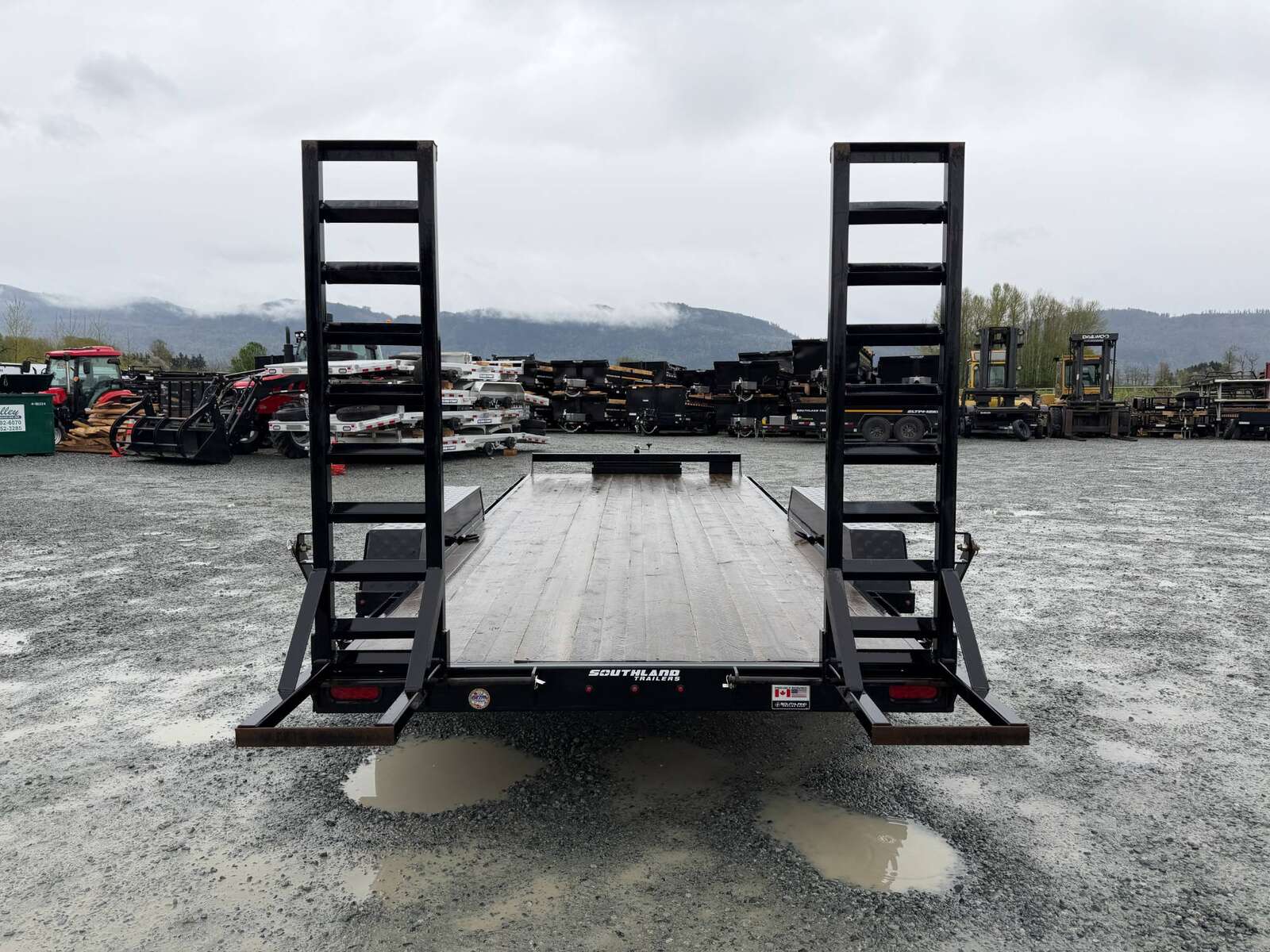 Photo of Pre Owned Used 2024 Southland 7X18 15,400LB GVW Equipment Flat Deck Trailer w/ Stand Up Ramps