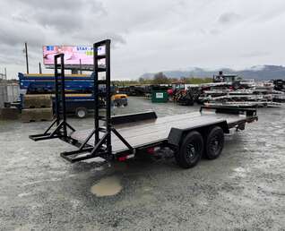 Thumbnail Photo of Pre Owned Used 2024 Southland 7X18 15,400LB GVW Equipment Flat Deck Trailer w/ Stand Up Ramps