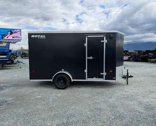 Thumbnail Photo of Pre Owned Used 2025 Royal Cargo 6x12 V Nose Cargo / Enclosed Trailer Ramp Door Black