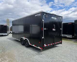 Thumbnail Photo of 2026 Royal Cargo 8.5x20 +V Nose 11,400lb Cargo / Enclosed Trailer Car Hauler Extra Height Ramp Door Black (GSR)