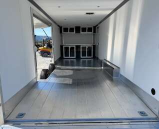 Thumbnail Photo of 2026 ALCOM ALUMINUM 8.5x24 CAR TRAILER 9900lb GVW SILVER LARGE ESCAPE SIDE DOOR CARGO ENCLOSED