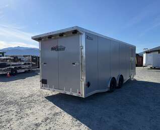 Thumbnail Photo of 2026 ALCOM ALUMINUM 8.5x24 CAR TRAILER 9900lb GVW SILVER LARGE ESCAPE SIDE DOOR CARGO ENCLOSED