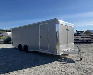 Thumbnail Photo of 2026 ALCOM ALUMINUM 8.5x24 CAR TRAILER 9900lb GVW SILVER LARGE ESCAPE SIDE DOOR CARGO ENCLOSED