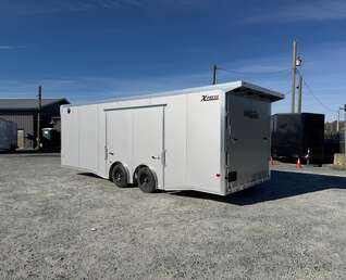 Thumbnail Photo of 2026 ALCOM ALUMINUM 8.5x24 CAR TRAILER 9900lb GVW SILVER LARGE ESCAPE SIDE DOOR CARGO ENCLOSED