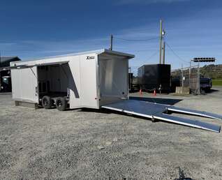 Thumbnail Photo of 2026 ALCOM ALUMINUM 8.5x24 CAR TRAILER 9900lb GVW SILVER LARGE ESCAPE SIDE DOOR CARGO ENCLOSED