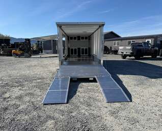 Thumbnail Photo of 2026 ALCOM ALUMINUM 8.5x24 CAR TRAILER 9900lb GVW SILVER LARGE ESCAPE SIDE DOOR CARGO ENCLOSED