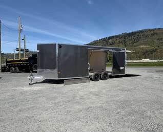 Thumbnail Photo of 2026 Alcom XLT Pro 8.5x20 Car Hauler Enclosed Cargo Trailer w/ Side escape door 7000lb GVW Charcoal Grey