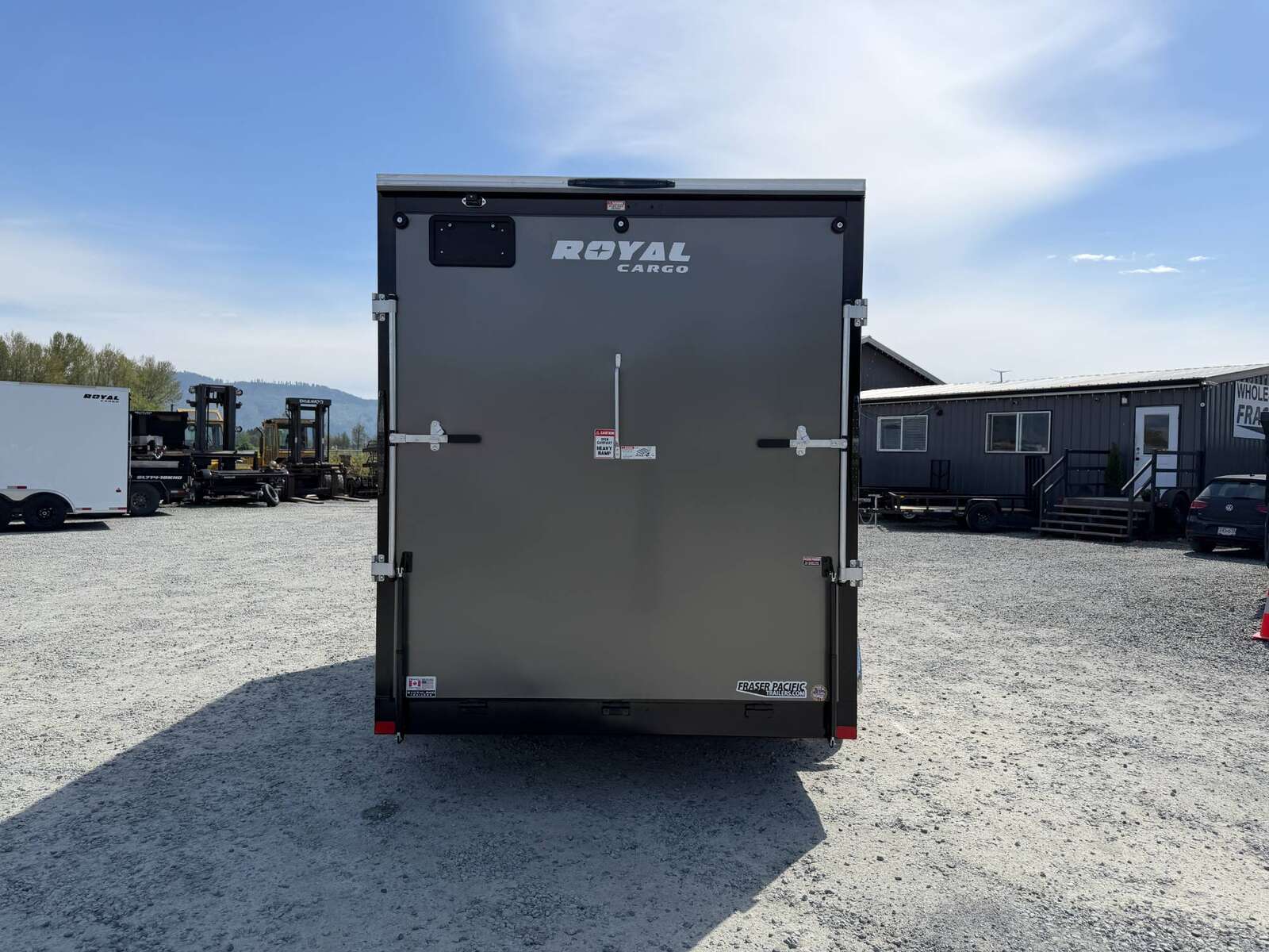 Photo of 2026 Royal 7x14 V Nose Cargo / Enclosed Trailer Extra Height Ramp Door Charcoal Grey 7700lb GVW (GSR)