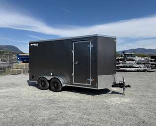 Thumbnail Photo of 2026 Royal 7x14 V Nose Cargo / Enclosed Trailer Extra Height Ramp Door Charcoal Grey 7700lb GVW (GSR)