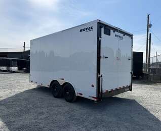 Thumbnail Photo of 2026 Royal Cargo 8.5X16 V NOSE Cargo / Enclosed Trailer WHITE RAMP DOOR EXTRA HEIGHT 11,400LB GVW (GSR)