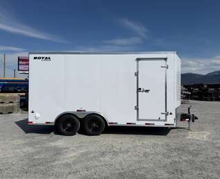 Thumbnail Photo of 2026 Royal Cargo 8.5X16 V NOSE Cargo / Enclosed Trailer WHITE RAMP DOOR EXTRA HEIGHT 11,400LB GVW (GSR)
